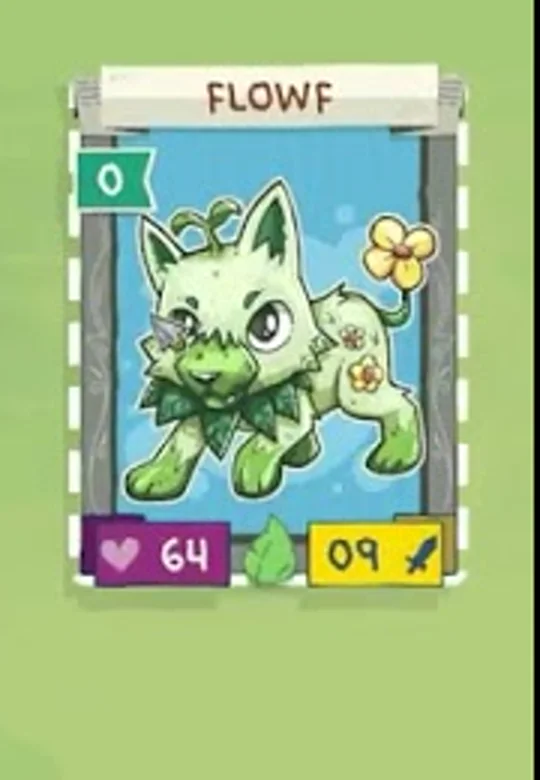 Official Flowf starter card cropped from the Stackmon starter video