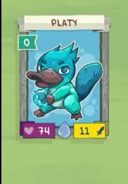 Official Platy starter card cropped from the Stackmon starter video