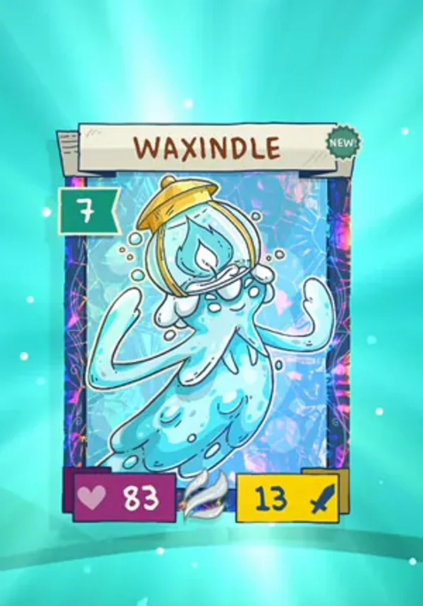 Waxindle card cropped from the official Stackmon evolution screenshot
